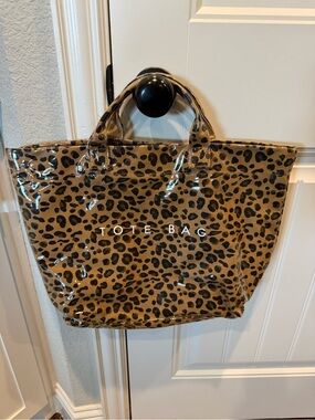 Leopard Print Tote Bag - Brown